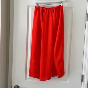 Orange front slit skirt